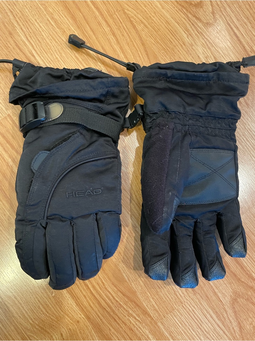HEAD Men's Black Winter Ski Gloves with Adjustable Wrist Strap